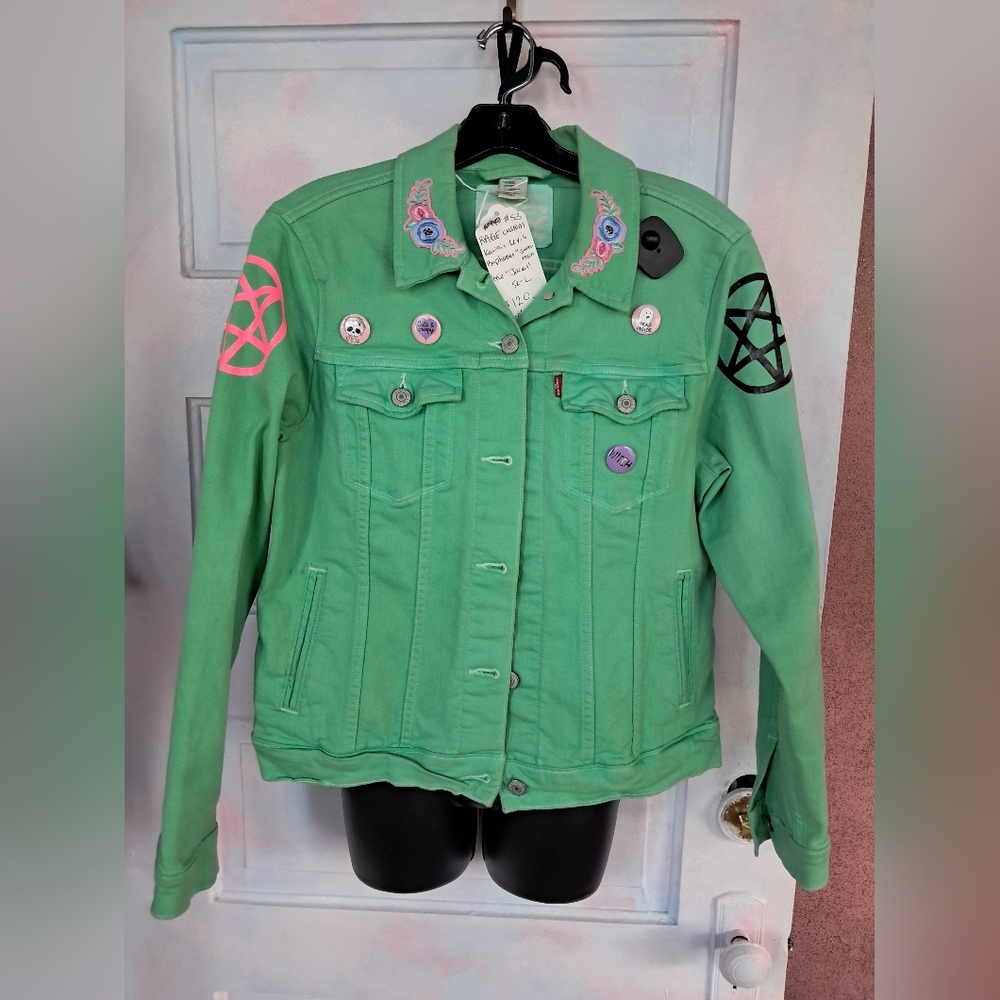 Levi's Green Embroidered Jean Jacket